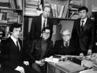 В.К. Сабельфельд, И.В. Поттосин, В.Е. Котов, А.П. Ершов, В.Н. Касьянов в кабинете А.П. Ершова, около 1980 г.